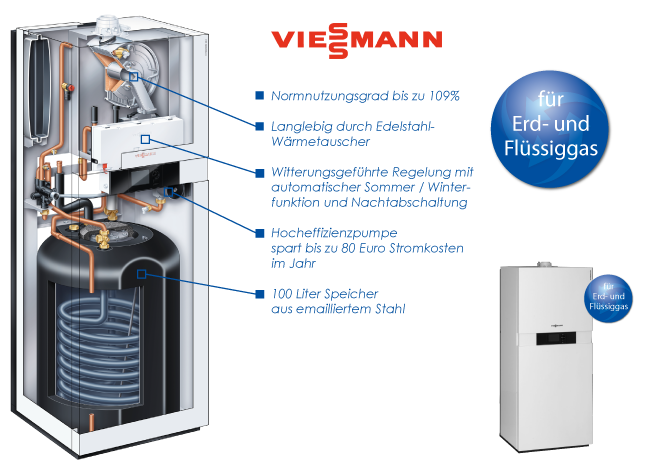 Angebot: Gas-Brennwert-Kompaktgerät von Viessmann (Vitodens 222-F)